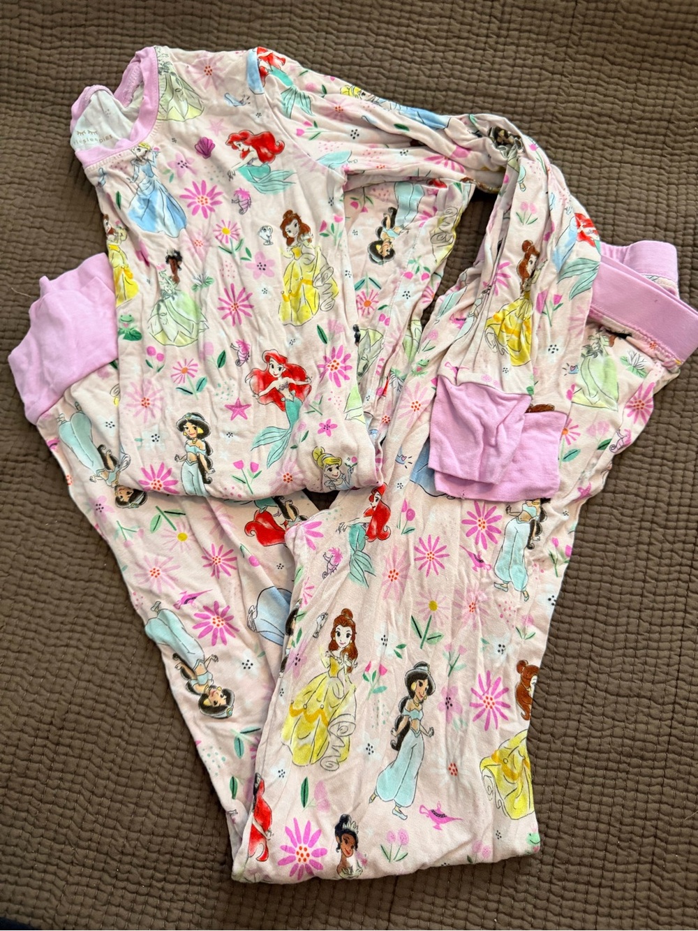 Little Sleepies Pink Disney Princess Floral Pajama Set